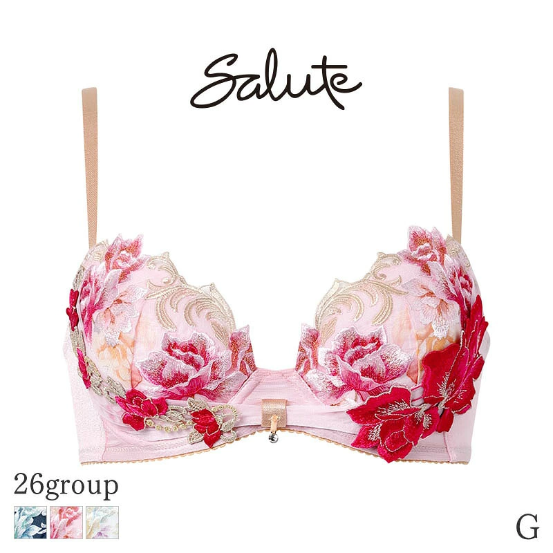 【楽天市場】24%OFF サルート Salute 26グループ ワコール ブラジャー 3/4カップ リボンブラ(G)BTJ726:インナーショップ リバティハウス