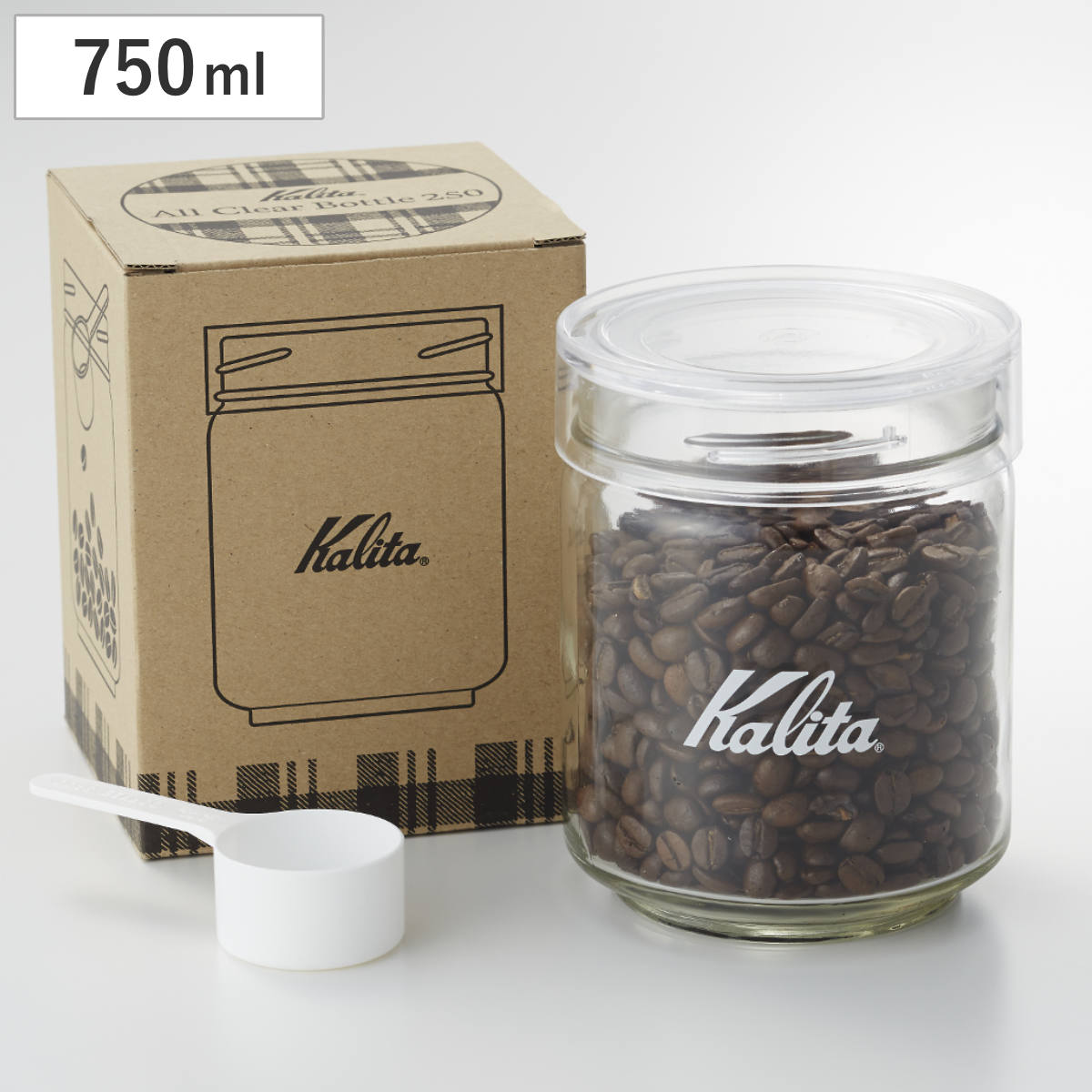 【楽天市場】Kalita カリタ 保存容器 750ml All Clear Bottle 250 ( ガラス 日本製 メジャーカップ付き キャニスター コーヒー豆 250g おしゃれ シンプル 容器 ):リビングート 楽天市場店